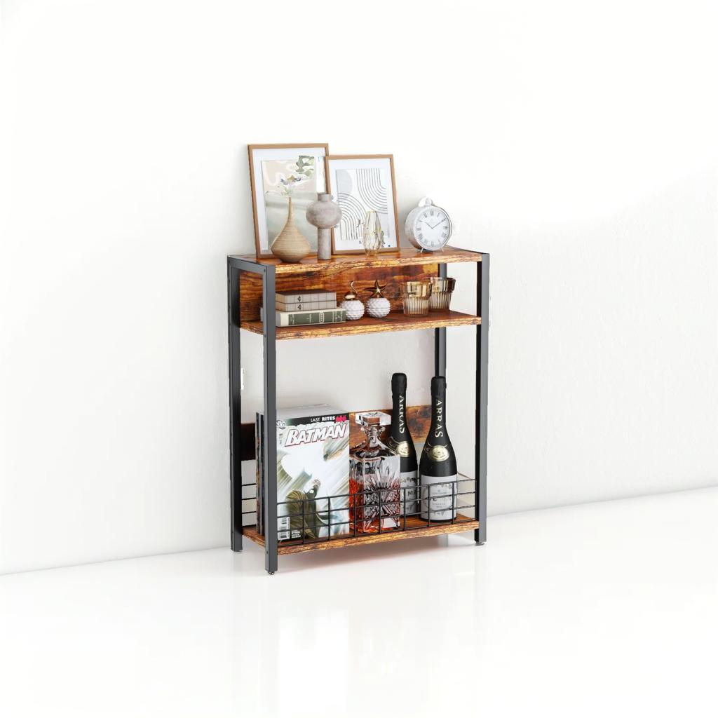 3-Tier Slim Side End Table for Small Spaces