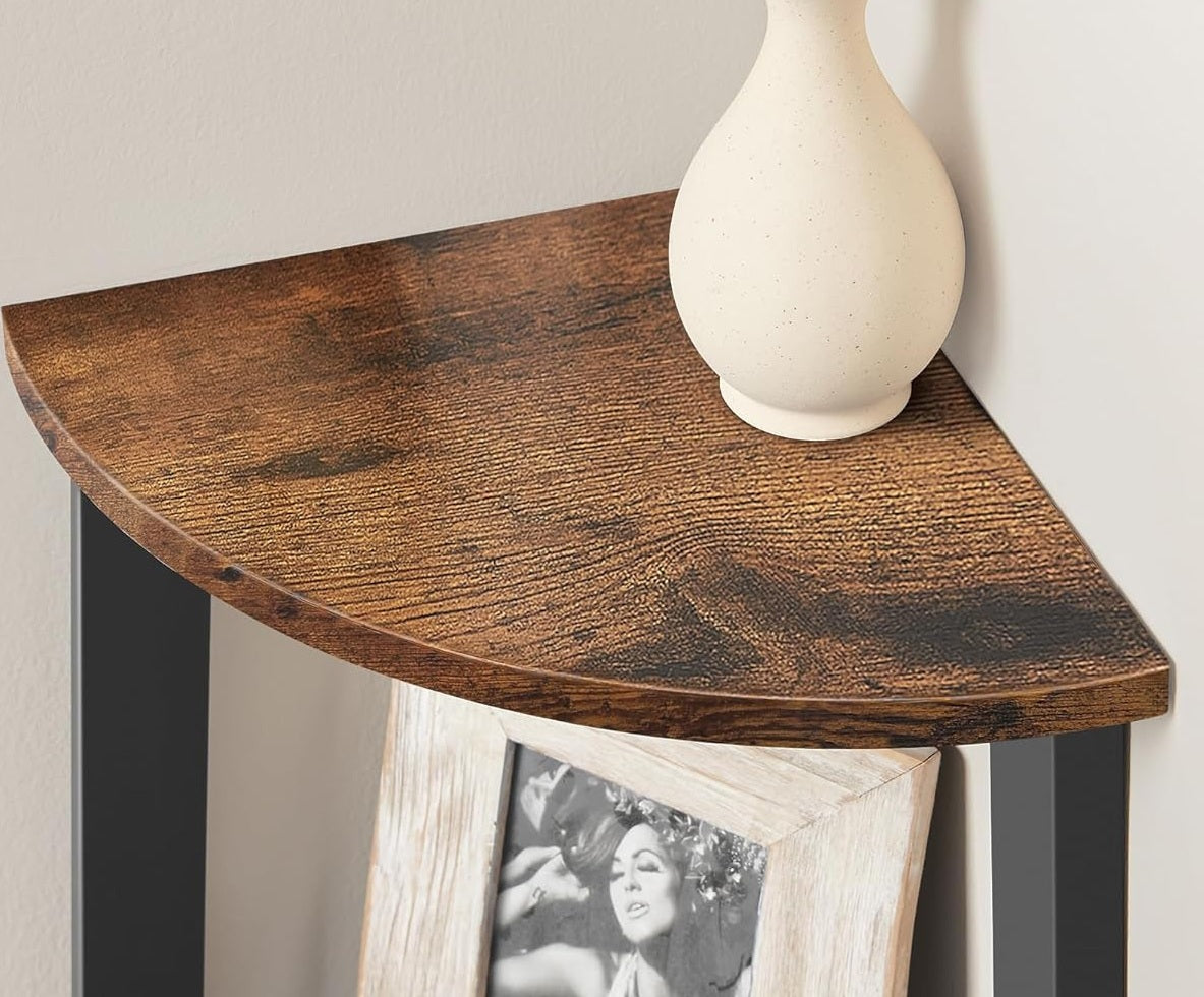 Rustic 5-Tier Corner Ladder Shelf – Industrial Bookcase & Plant Stand