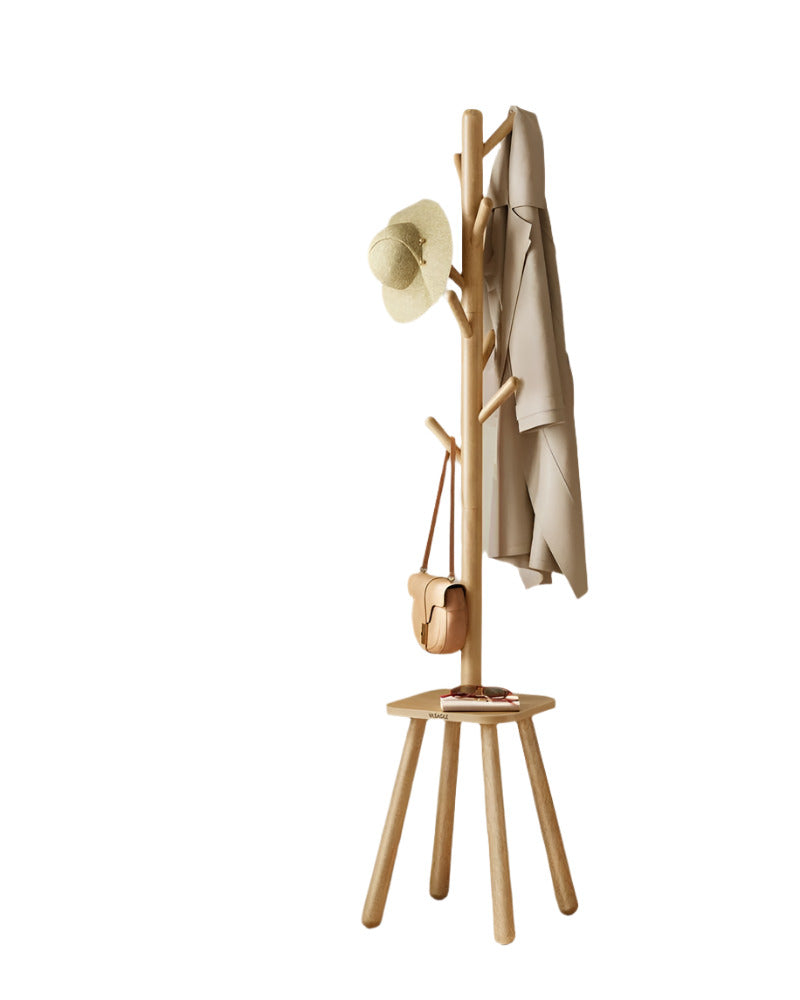 Coat Rack Stand Hall Tree with 8 Hooks and Storage Shelf