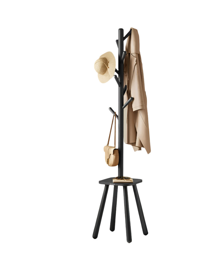 Coat Rack Stand Hall Tree with 8 Hooks and Storage Shelf