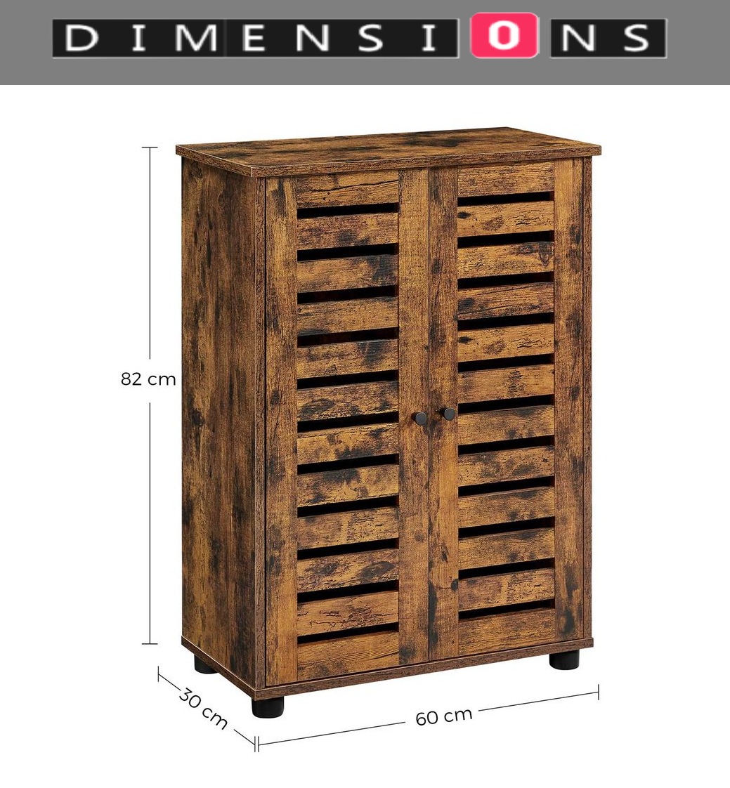 Rustic Bathroom Floor Cabinet – Storage Unit with Doors & Adjustable Shelf