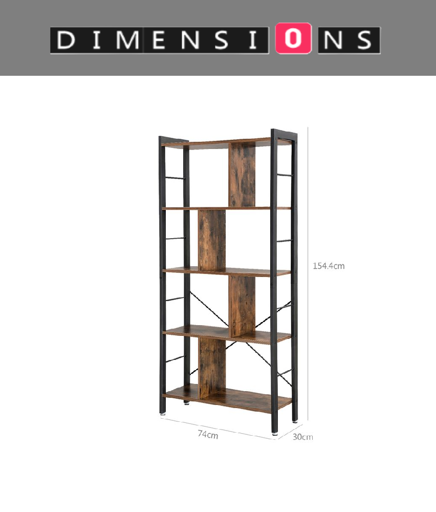 6 Tier Industrial Bookshelf