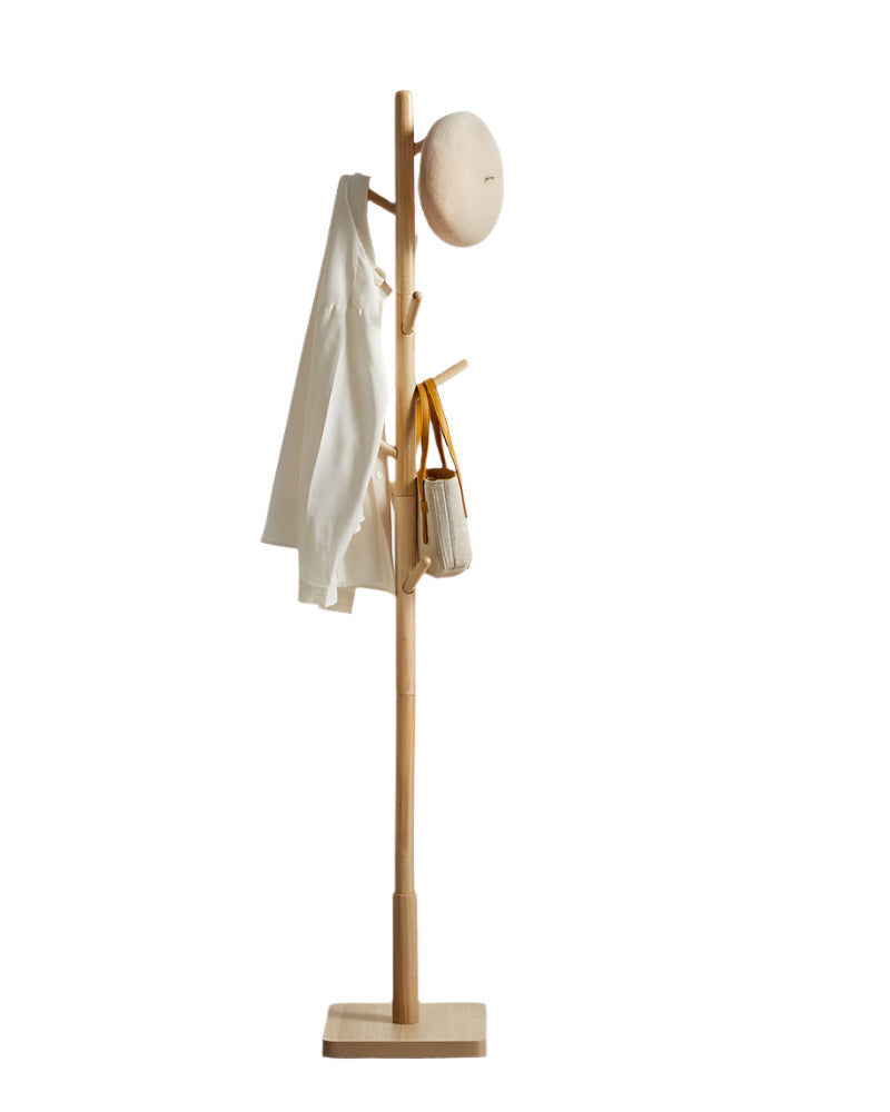 Free Standing Solid Coat Rack – 8 Hooks for Hallway