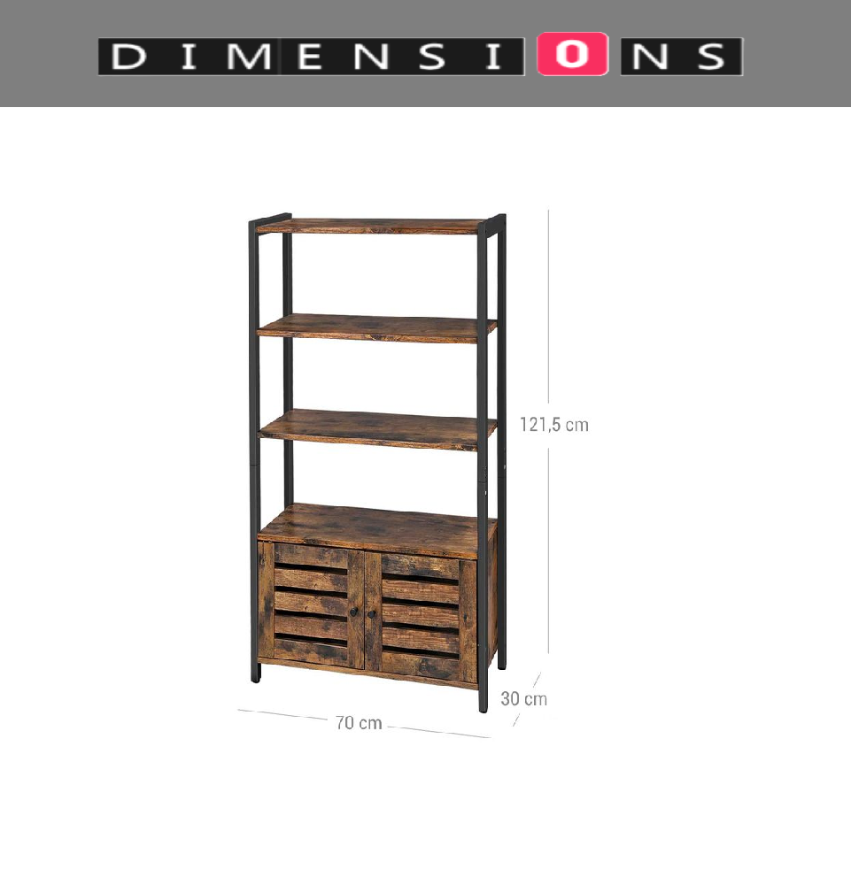 Rustic Brown Cabinet with Double Shutter Doors