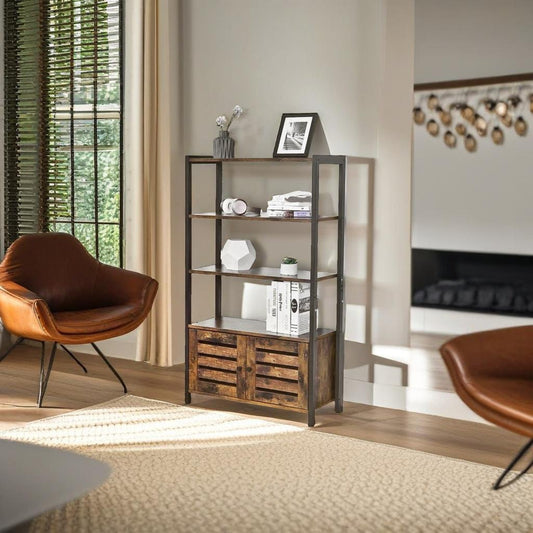 Rustic Brown Cabinet with Double Shutter Doors