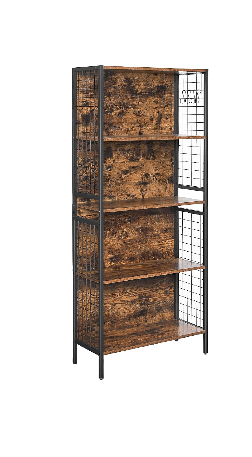 4-Tier Bookcase with Metal Frame