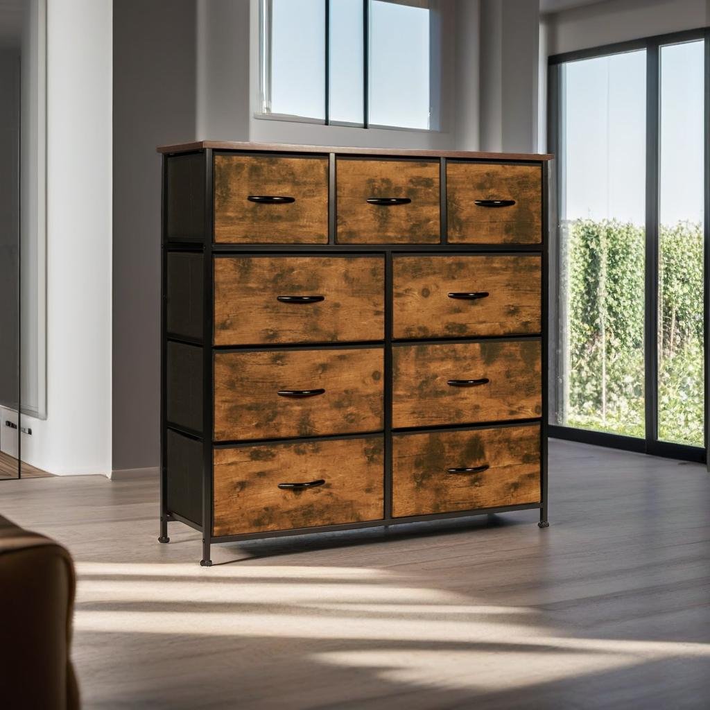 large fabric chest of drawers