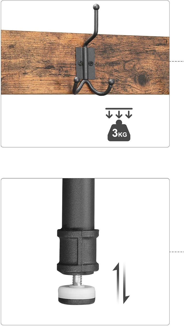 Large Hall Tree Coat Rack with Bench and Shoe Rack