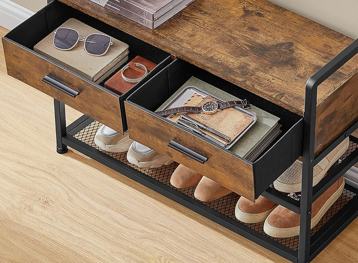 Entryway Hall Tree with Shoe Bench and Storage