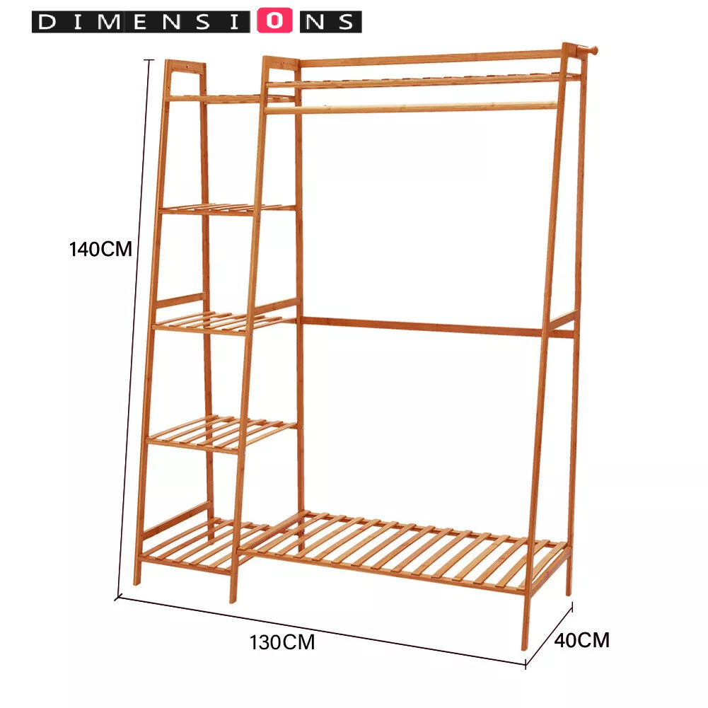 Heavy Duty Wooden Clothes Rail - Natural