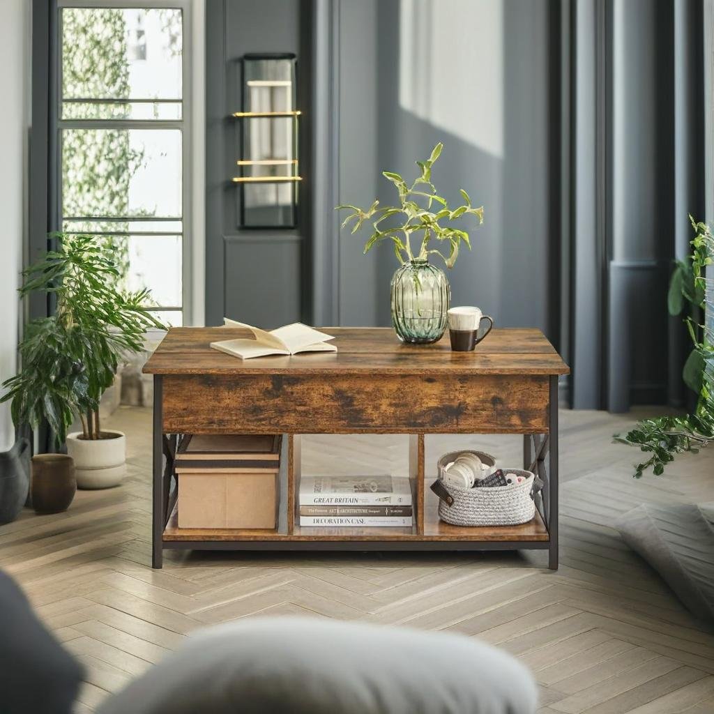 Lift Top Coffee Table Extendable with Compartment