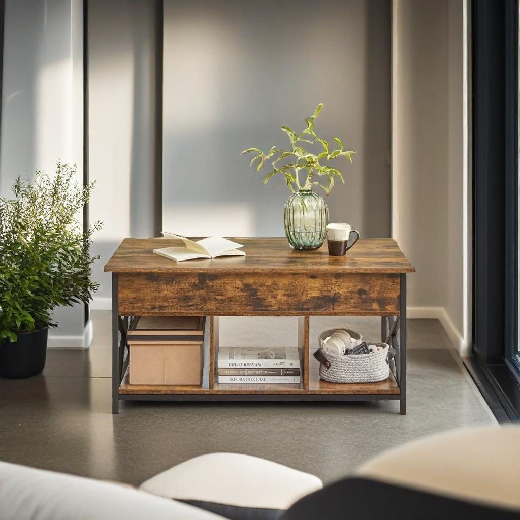 Lift Top Coffee Table Extendable with Compartment