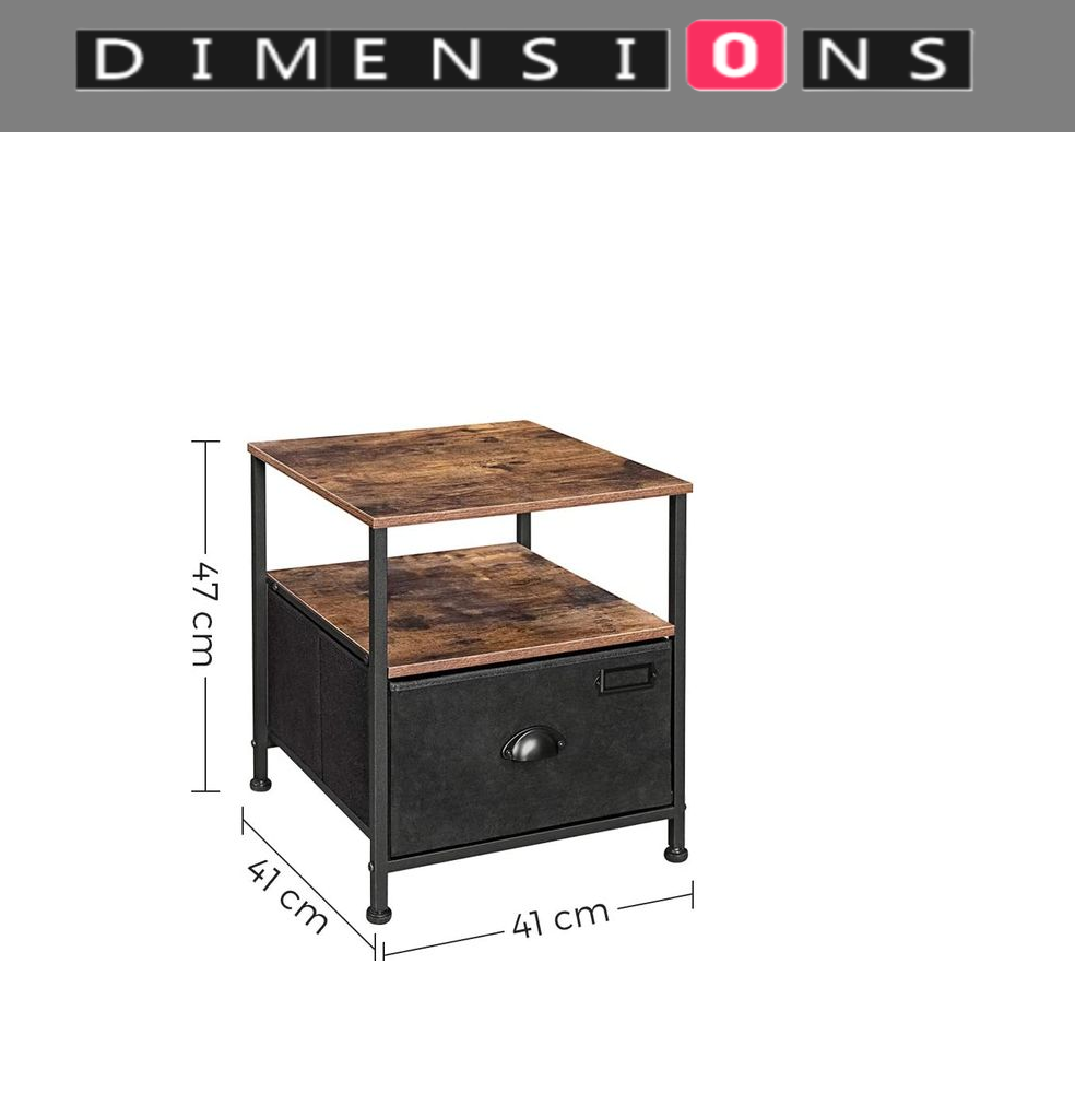 Nightstand Featuring Fabric Drawer - Bedside Table