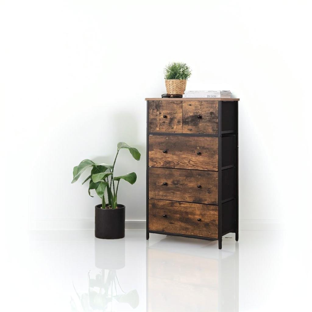 Fabric Chest of Drawers with 5 Storage Compartments