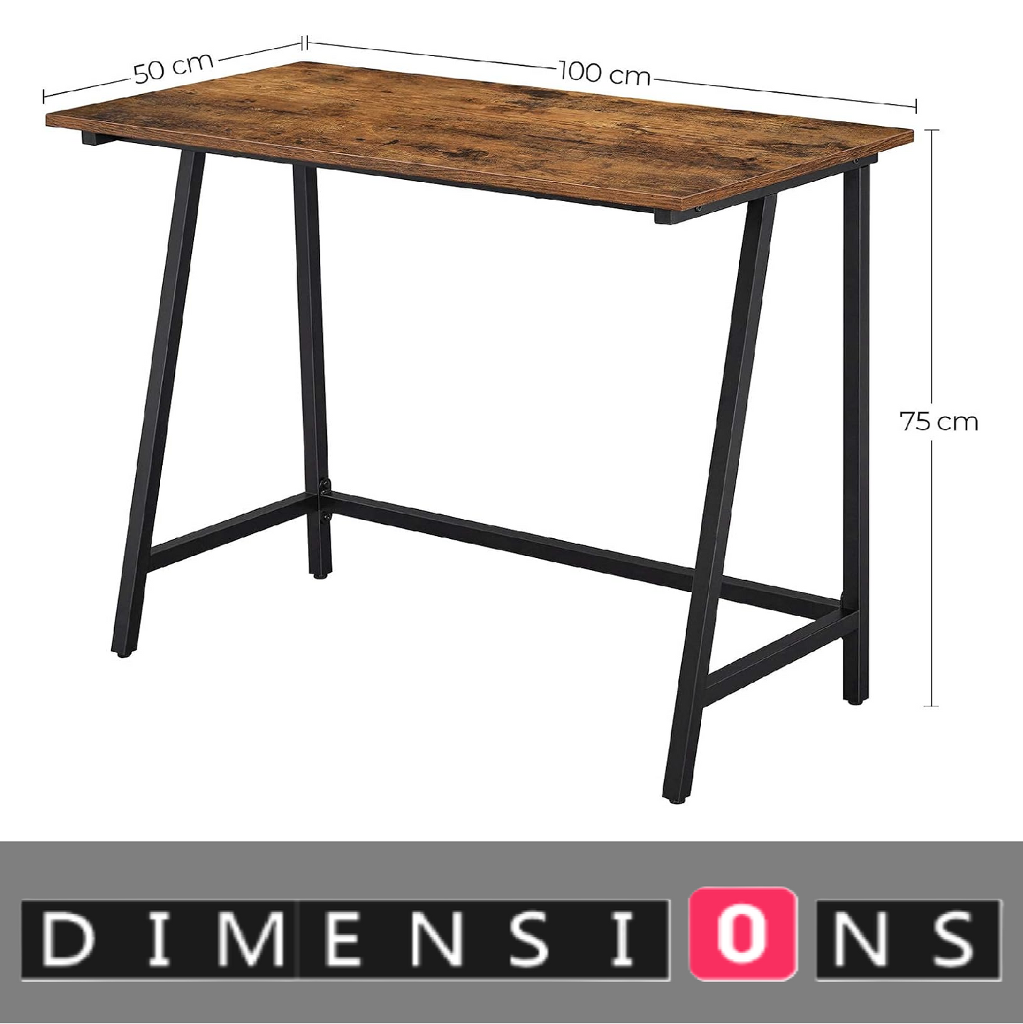 Computer Desk – Industrial Writing Desk with Steel Frame Table for Home Office & Study