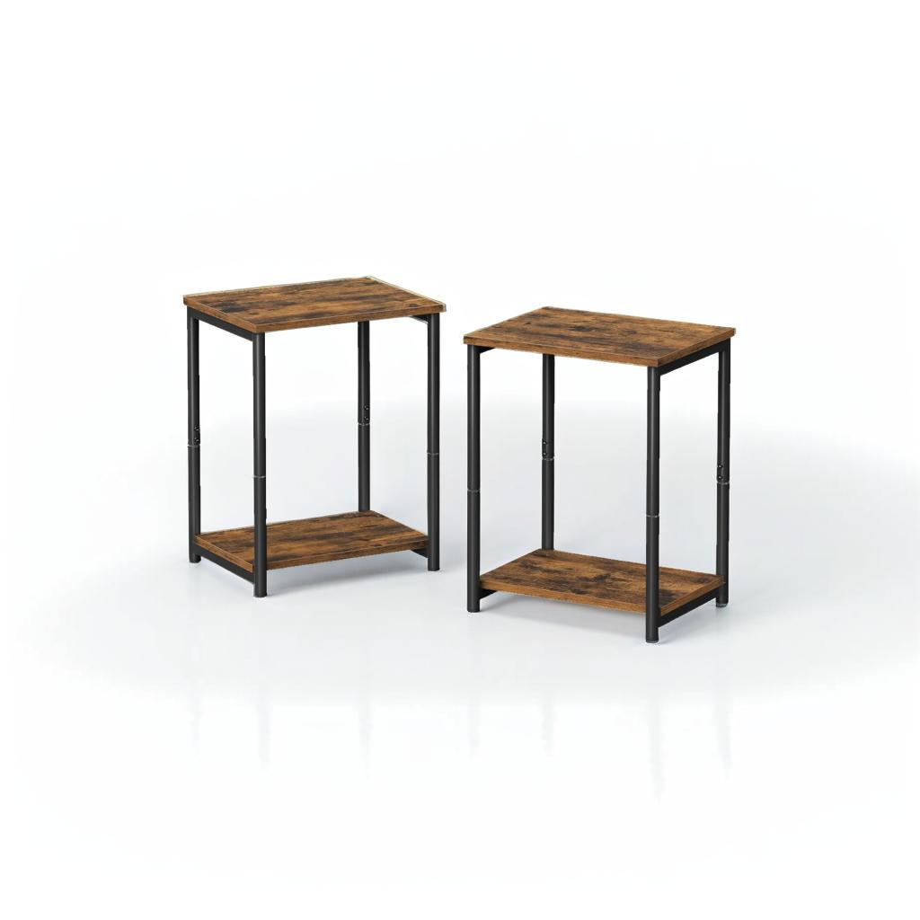 rustic end tables set of 2