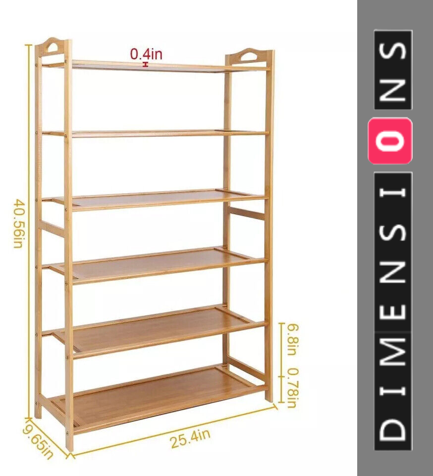 6-Tier Tall Wooden Shoe Rack – Home Storage for Footwear