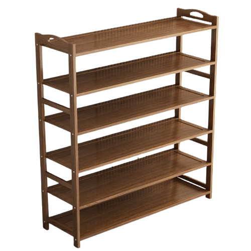 6-Tier Tall Wooden Shoe Rack – Home Storage for Footwear