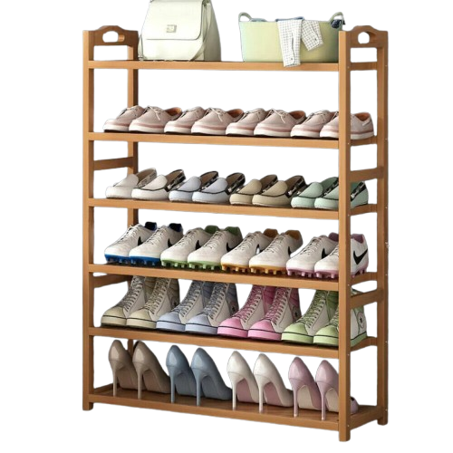 6-Tier Tall Wooden Shoe Rack – Home Storage for Footwear