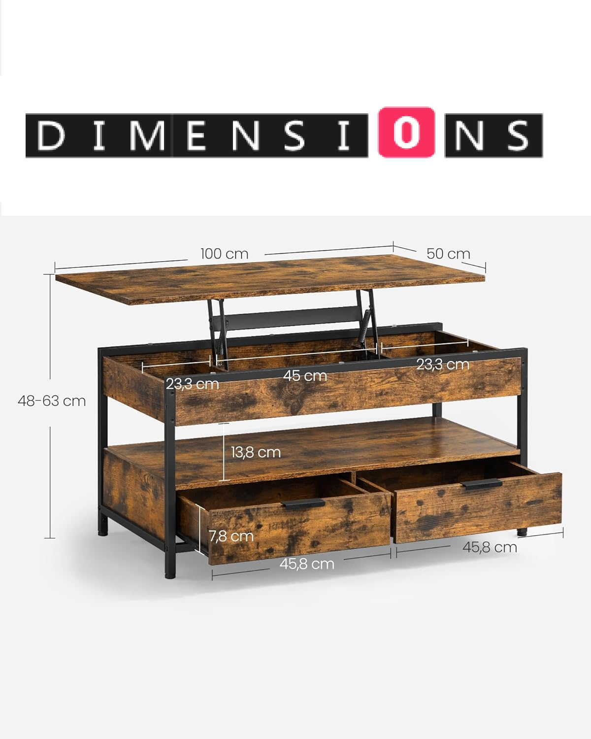 Coffee Table with Storage Drawers