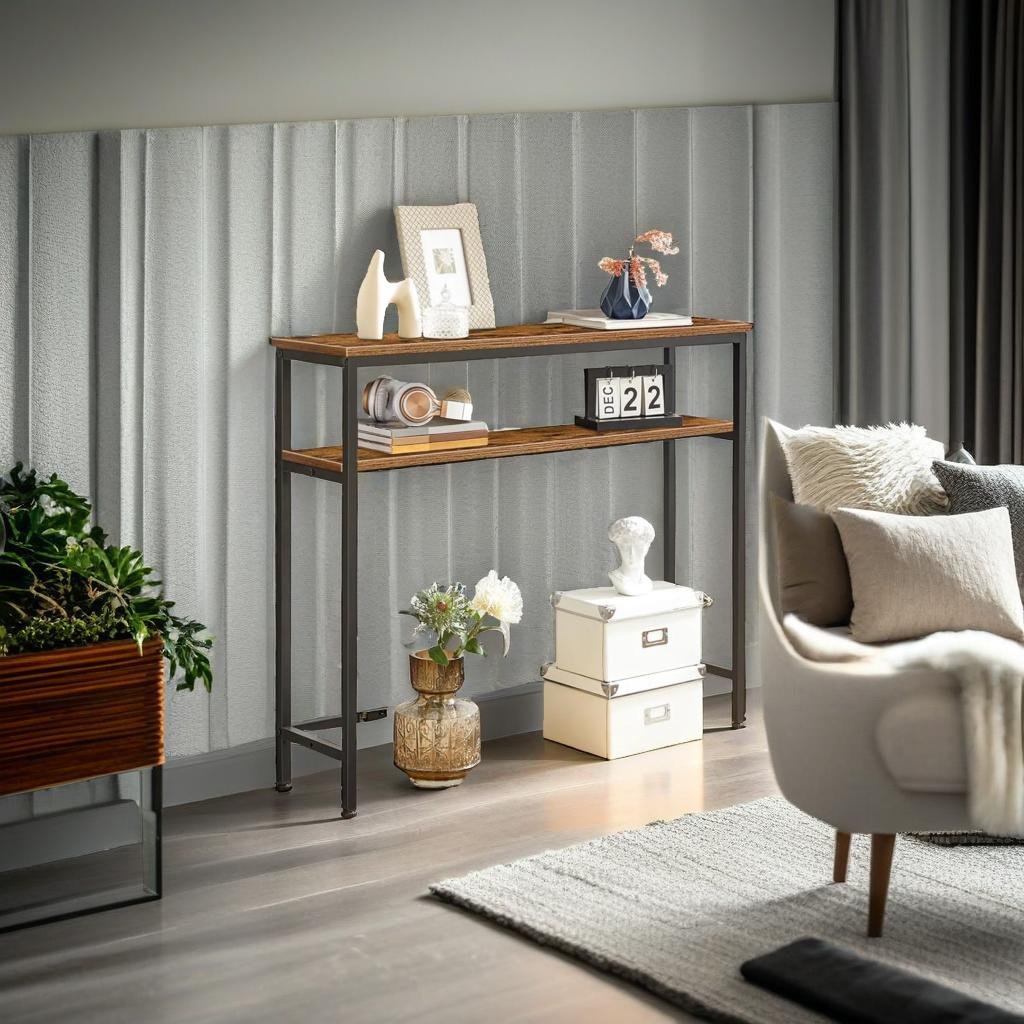 slim rustic console table