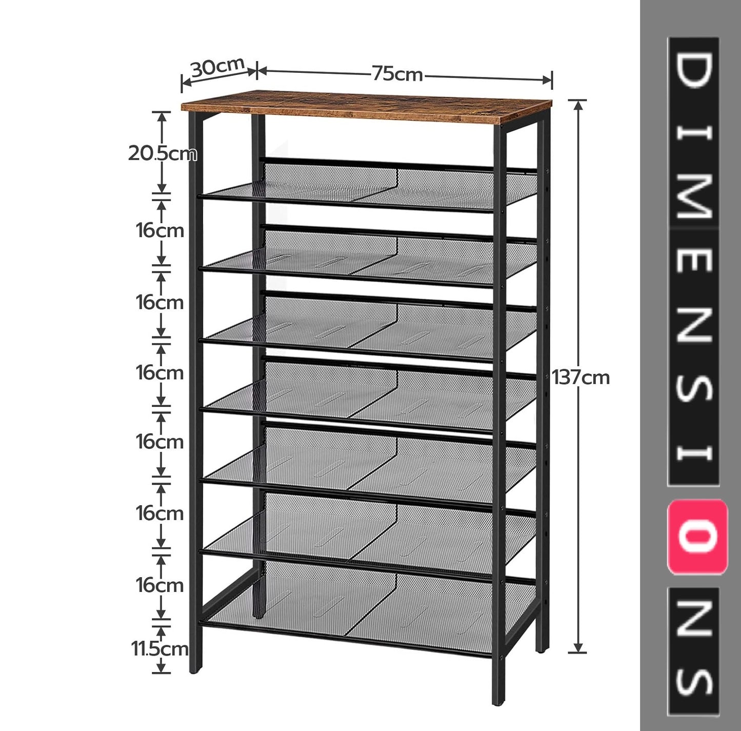 Large Capacity Shoe Rack Tall Shoe Storage Shelf for 21 to 28 Pairs