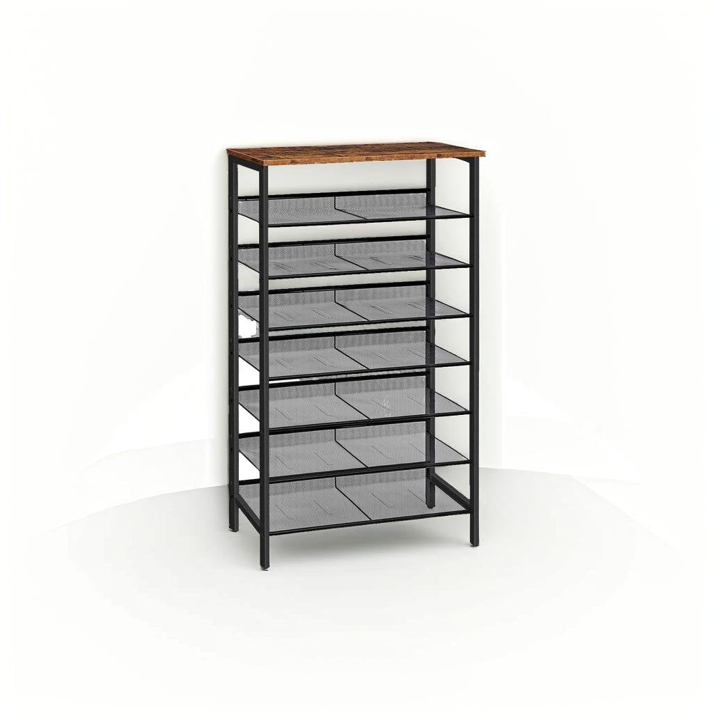 Large Capacity Shoe Rack Tall Shoe Storage Shelf for 21 to 28 Pairs