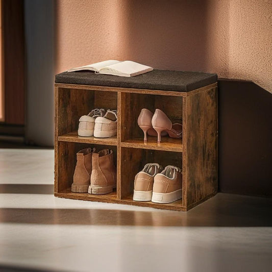 Entryway Shoe Storage Bench with Cushion