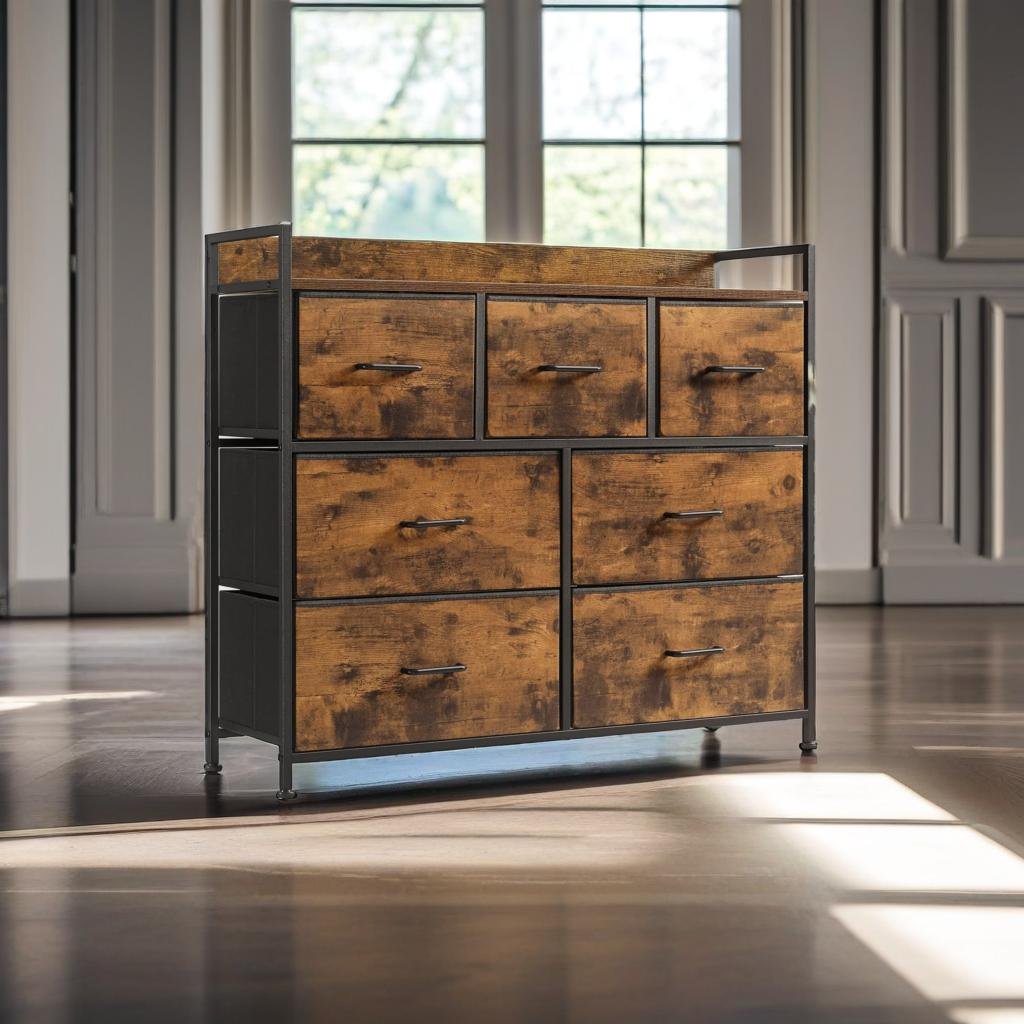 Chest of Drawers - Cabinet with 7 Fabric Drawers