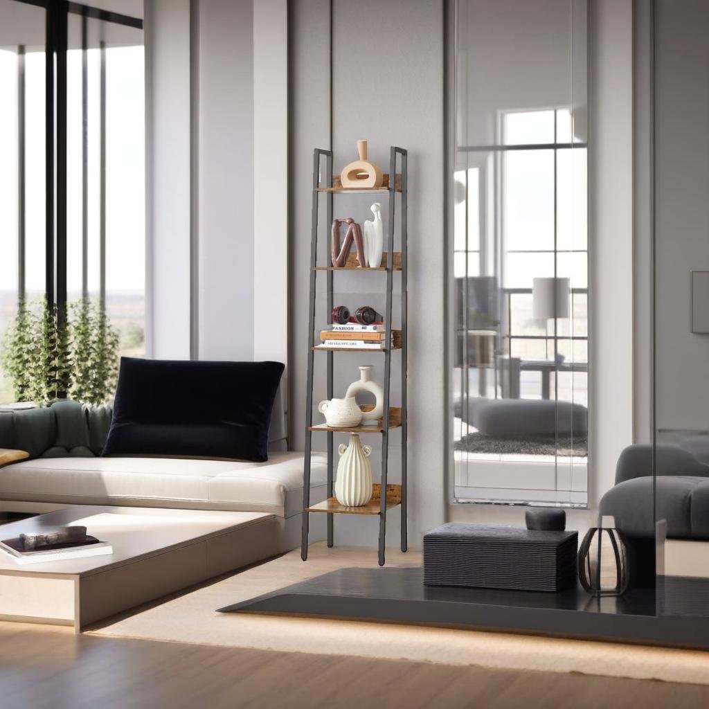5 Tier Narrow Ladder Shelf