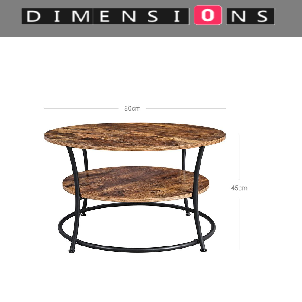 Round Coffee Table with 2 Tiers