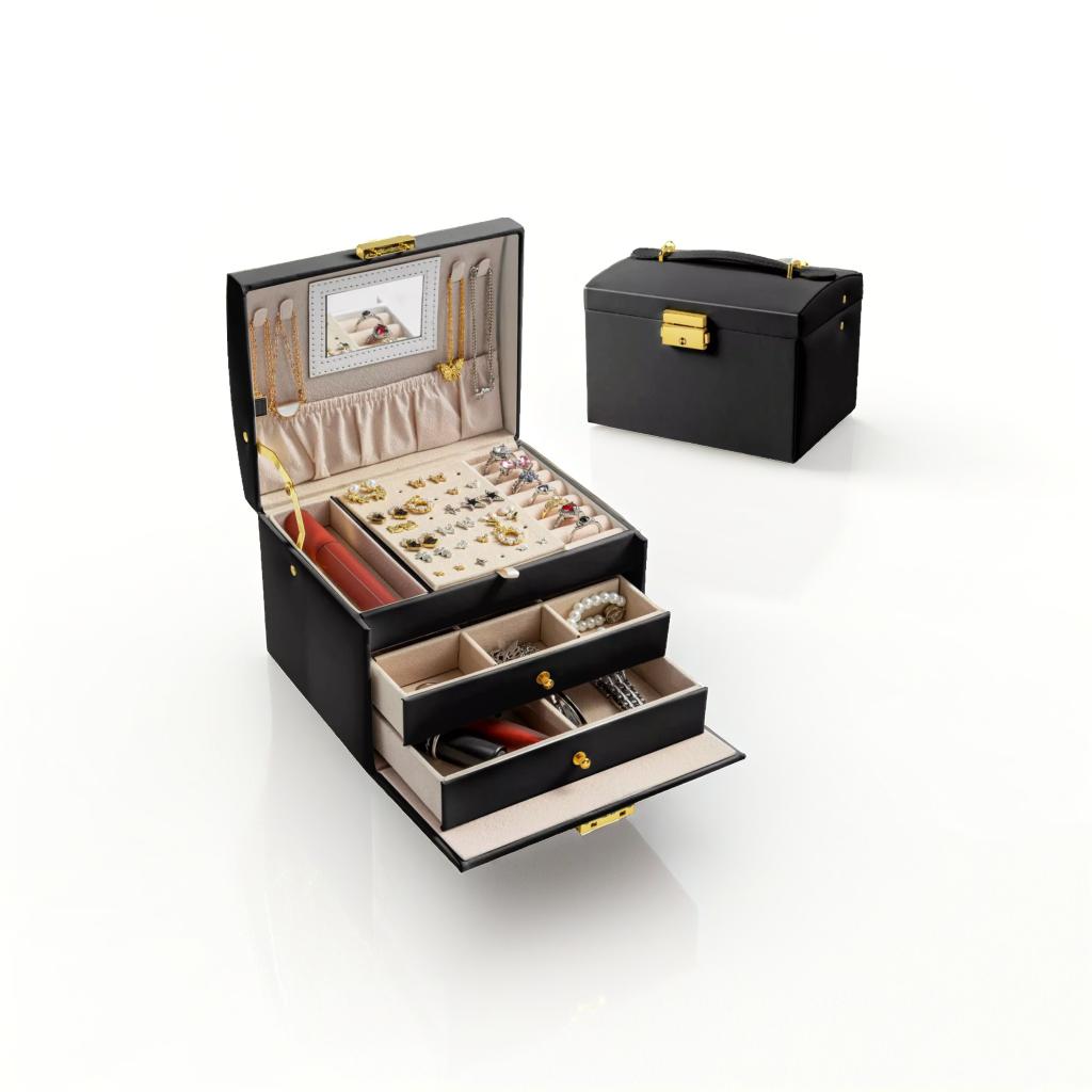 Large Jewelery Box Organizer Drawer Cabinet Necklace Storage Case