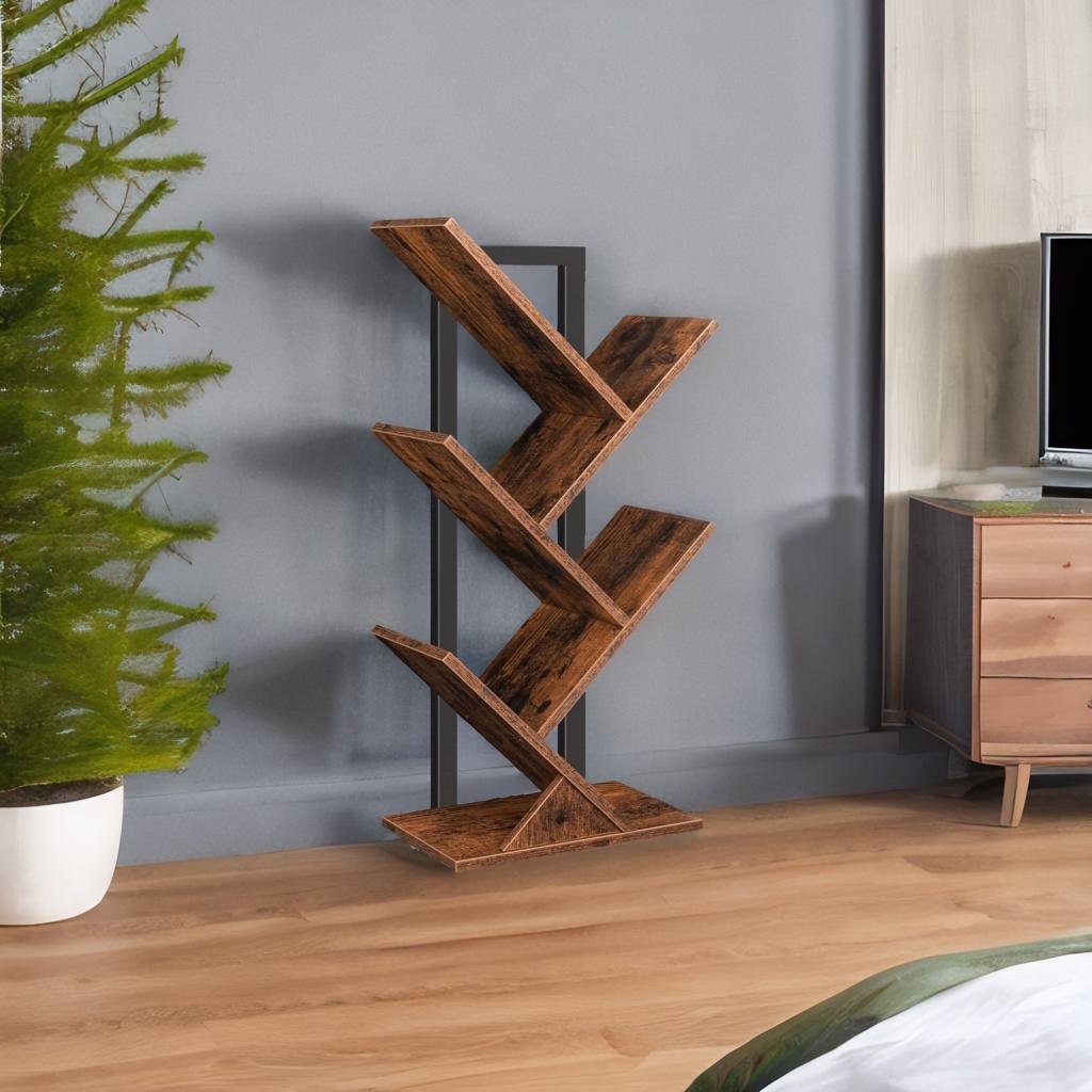 Floor Standing Tree Bookcase - Display Shelf for Books