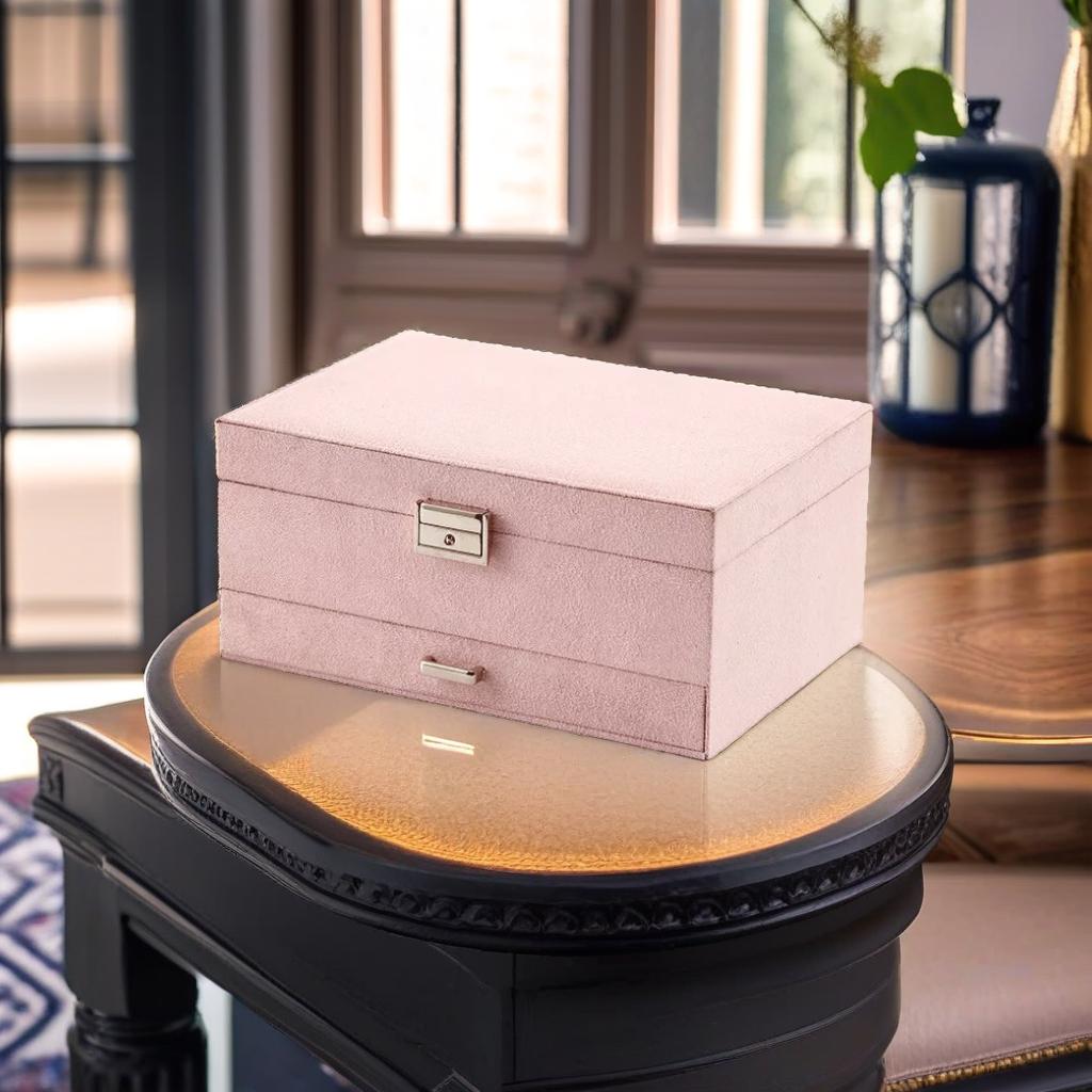 3 Layer Pink Jewellery Box and Organizer - Pink