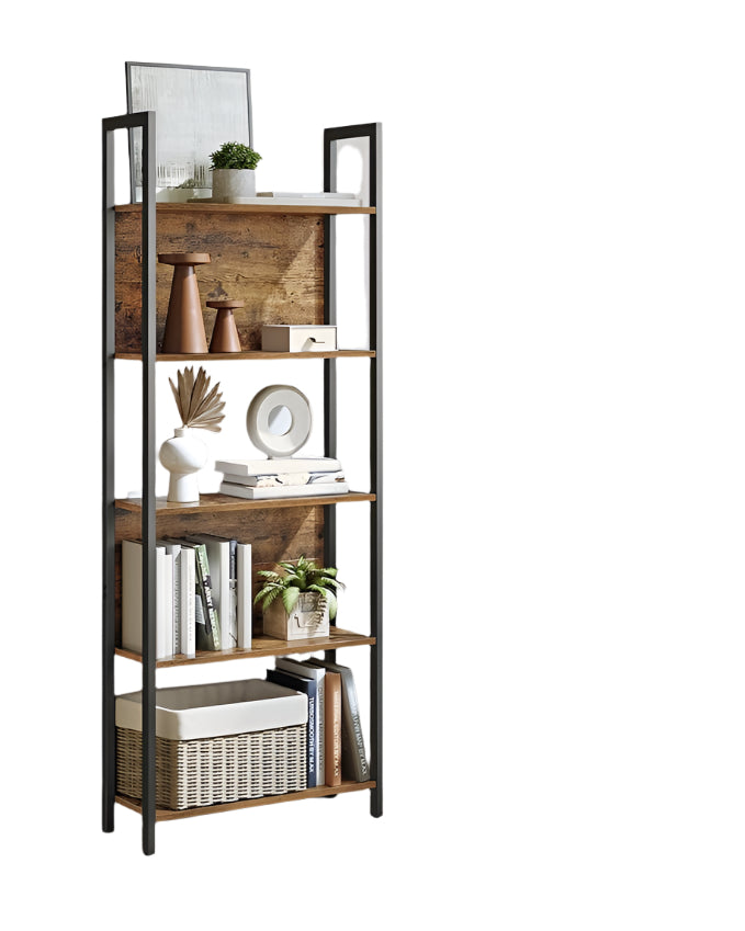 6-Shelf Industrial Bookcase with Steel Structure