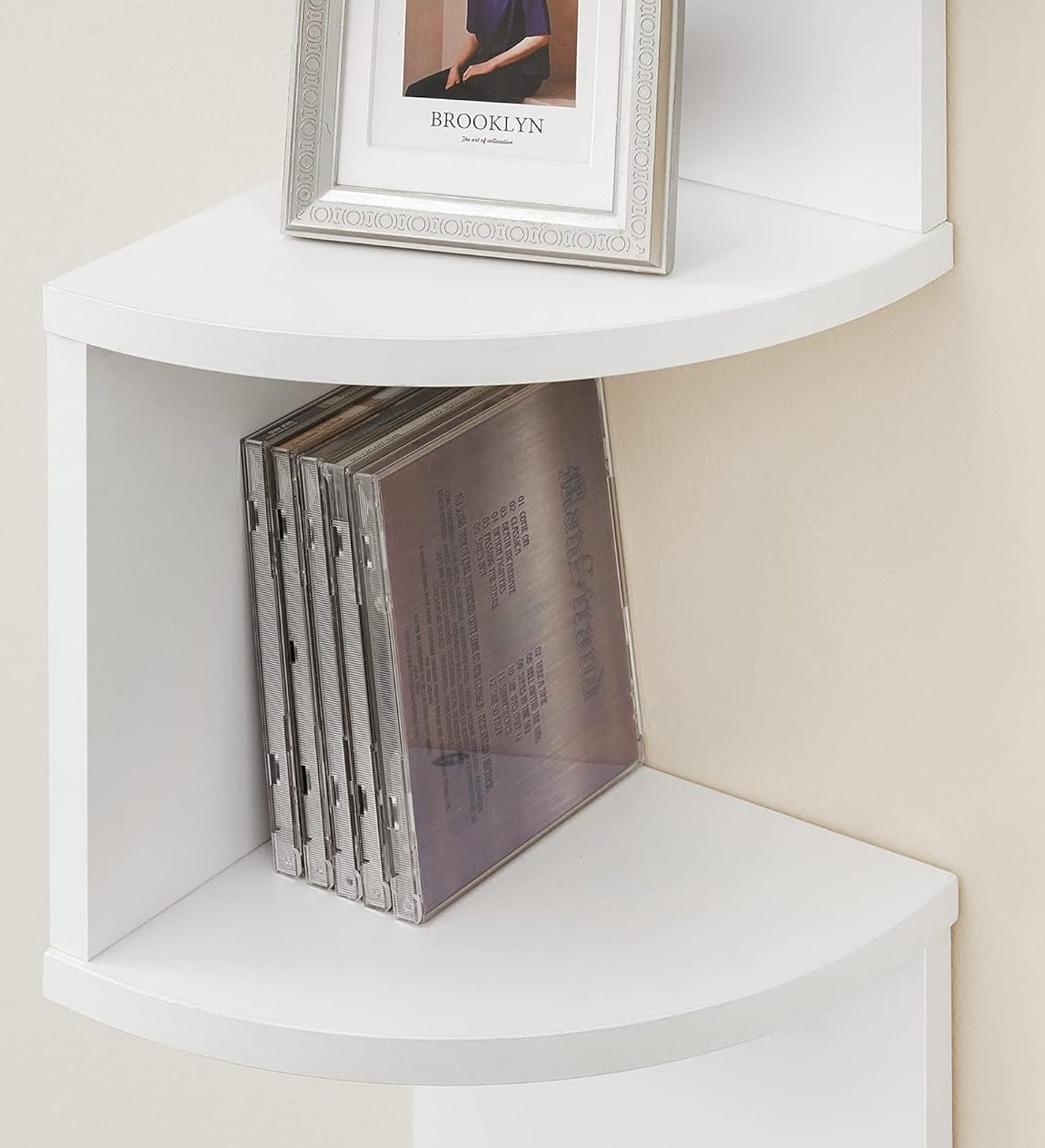 5 Tier White Wall Shelf for Corner Spaces - Bedroom and Living Room