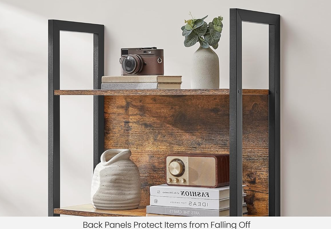 6-Shelf Industrial Bookcase with Steel Structure