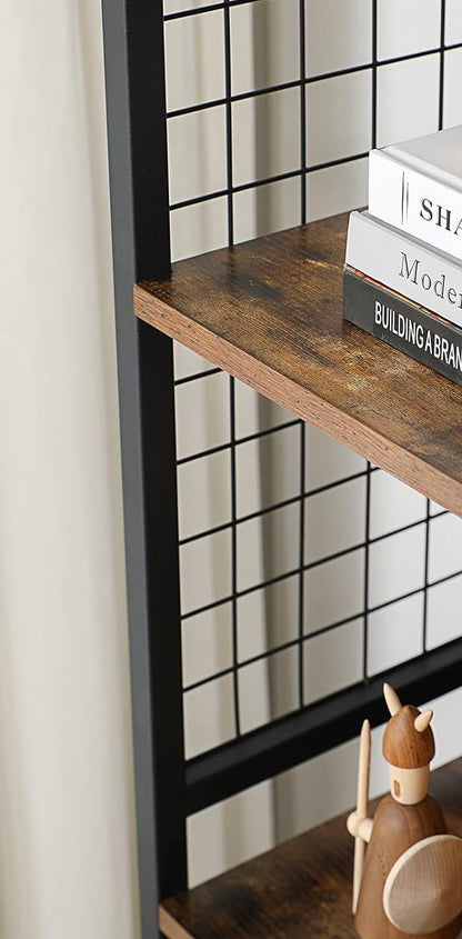 4-Tier Bookcase with Metal Frame