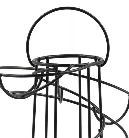 Black Spiral Egg Rack Stand Helter Skelter Style Holds 18 Eggs Kitchen Counter Storage