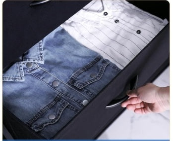 Black Chest of Drawers with 9 Fabric Drawers