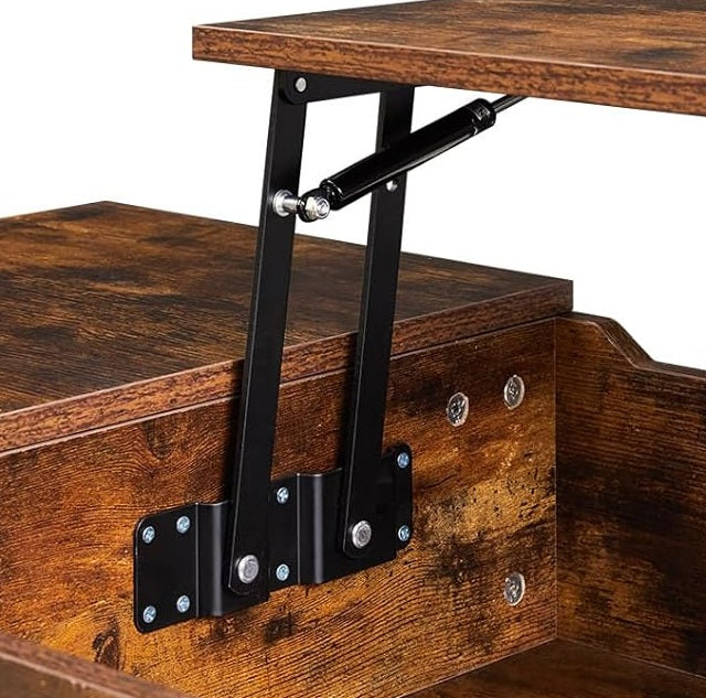 Lift-Top Coffee Table with Hidden Compartment and Adjustable Storage Shelf