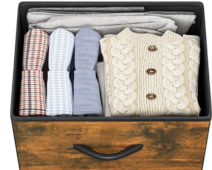 4-Drawer Fabric Storage Organizer with Metal Frame and Wooden Top