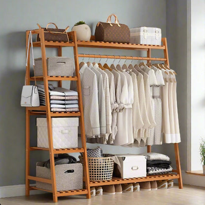 Heavy Duty Wooden Clothes Rail - Natural