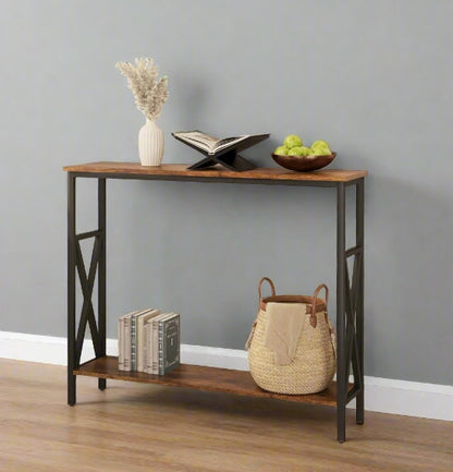 Industrial Slim Console Table for Home and Garden