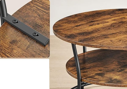 Round Coffee Table with 2 Tiers