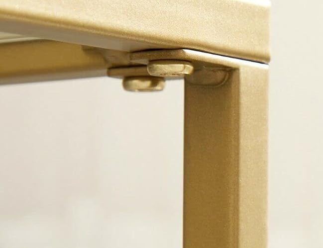 Modern Glass Coffee Table with Storage – Gold Steel Frame, Tempered Glass Shelves