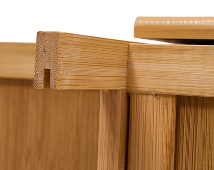 Large Heavy Duty Bamboo Clothes Rail Rack with Drawers & Hooks – Open Corner Garment Stand Wardrobe