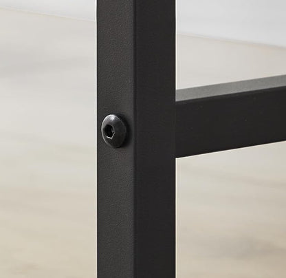 Industrial Style Computer Desk with Monitor Riser, Fabric Pouch, Adjustable Legs, 55 x 80 x 90.5 cm