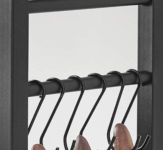 Industrial Kitchen Storage Rack with 6 Shelves & 6 Hooks, Adjustable Middle Shelf