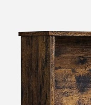 Rustic Brown Floor Standing Cabinet with Louvered Doors & Adjustable Shelf